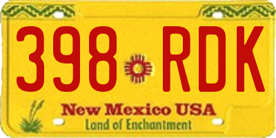 NM license plate 398RDK