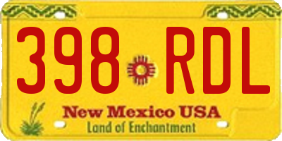 NM license plate 398RDL
