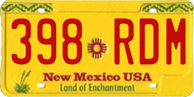 NM license plate 398RDM