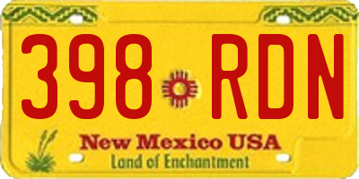 NM license plate 398RDN