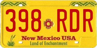 NM license plate 398RDR