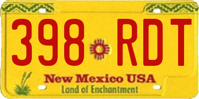 NM license plate 398RDT