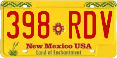 NM license plate 398RDV