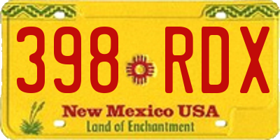 NM license plate 398RDX