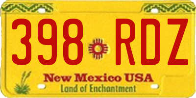 NM license plate 398RDZ