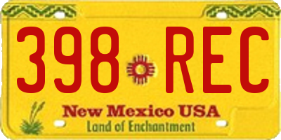 NM license plate 398REC