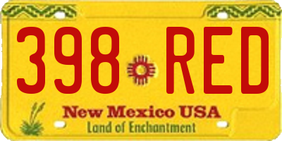 NM license plate 398RED