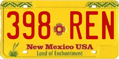 NM license plate 398REN