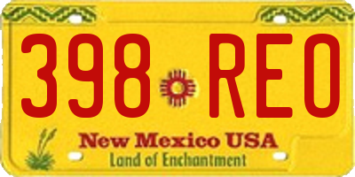 NM license plate 398REO