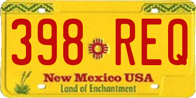 NM license plate 398REQ