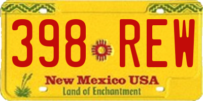 NM license plate 398REW