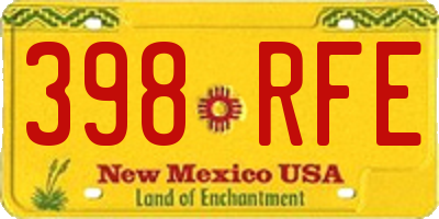NM license plate 398RFE