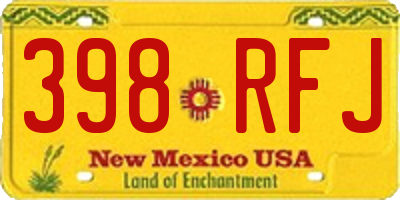 NM license plate 398RFJ