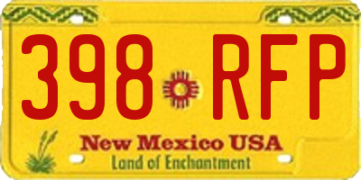 NM license plate 398RFP