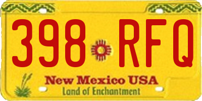 NM license plate 398RFQ