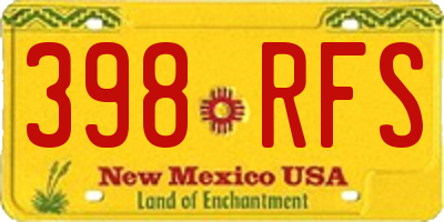 NM license plate 398RFS