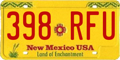 NM license plate 398RFU