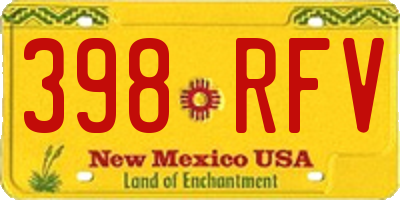 NM license plate 398RFV
