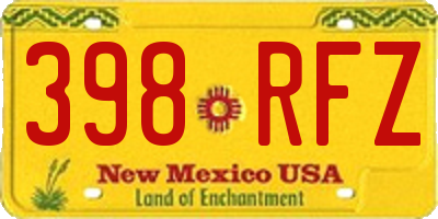 NM license plate 398RFZ