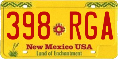 NM license plate 398RGA