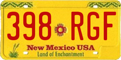 NM license plate 398RGF