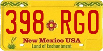 NM license plate 398RGO
