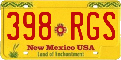 NM license plate 398RGS