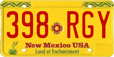 NM license plate 398RGY