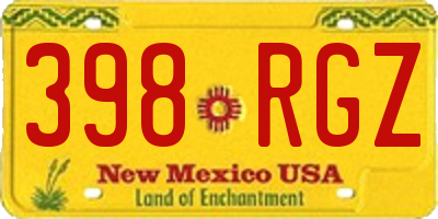 NM license plate 398RGZ