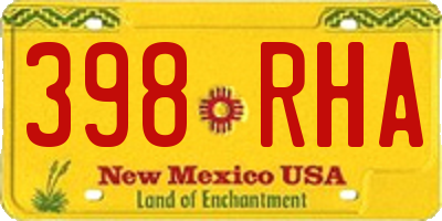 NM license plate 398RHA