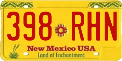 NM license plate 398RHN