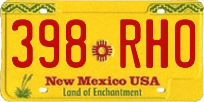 NM license plate 398RHO