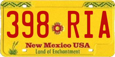 NM license plate 398RIA
