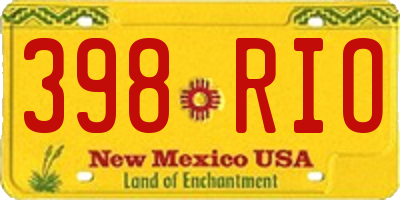 NM license plate 398RIO