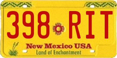 NM license plate 398RIT