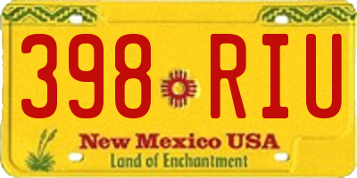 NM license plate 398RIU