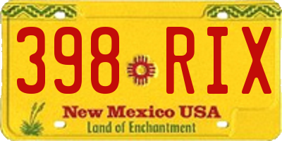 NM license plate 398RIX