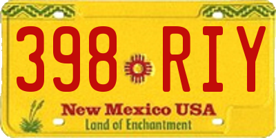 NM license plate 398RIY