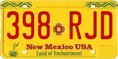 NM license plate 398RJD