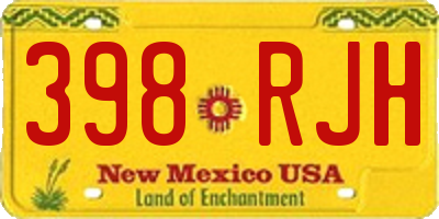 NM license plate 398RJH
