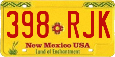 NM license plate 398RJK