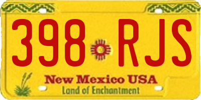 NM license plate 398RJS