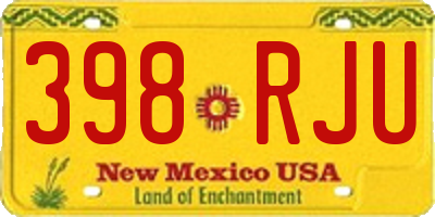 NM license plate 398RJU