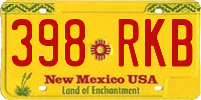 NM license plate 398RKB