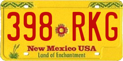 NM license plate 398RKG