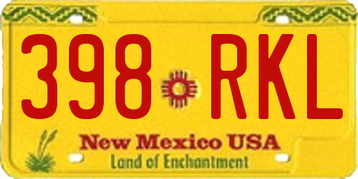 NM license plate 398RKL