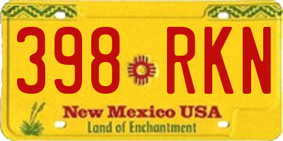 NM license plate 398RKN