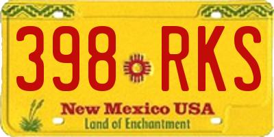 NM license plate 398RKS