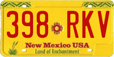 NM license plate 398RKV