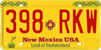 NM license plate 398RKW